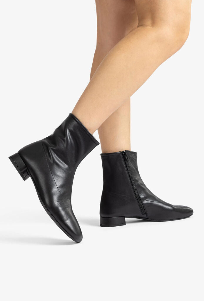 Black Ankle Boot with Minimalist Design