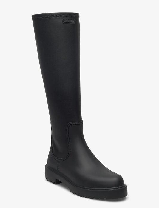 Black Tall Boot with Chunky Sole