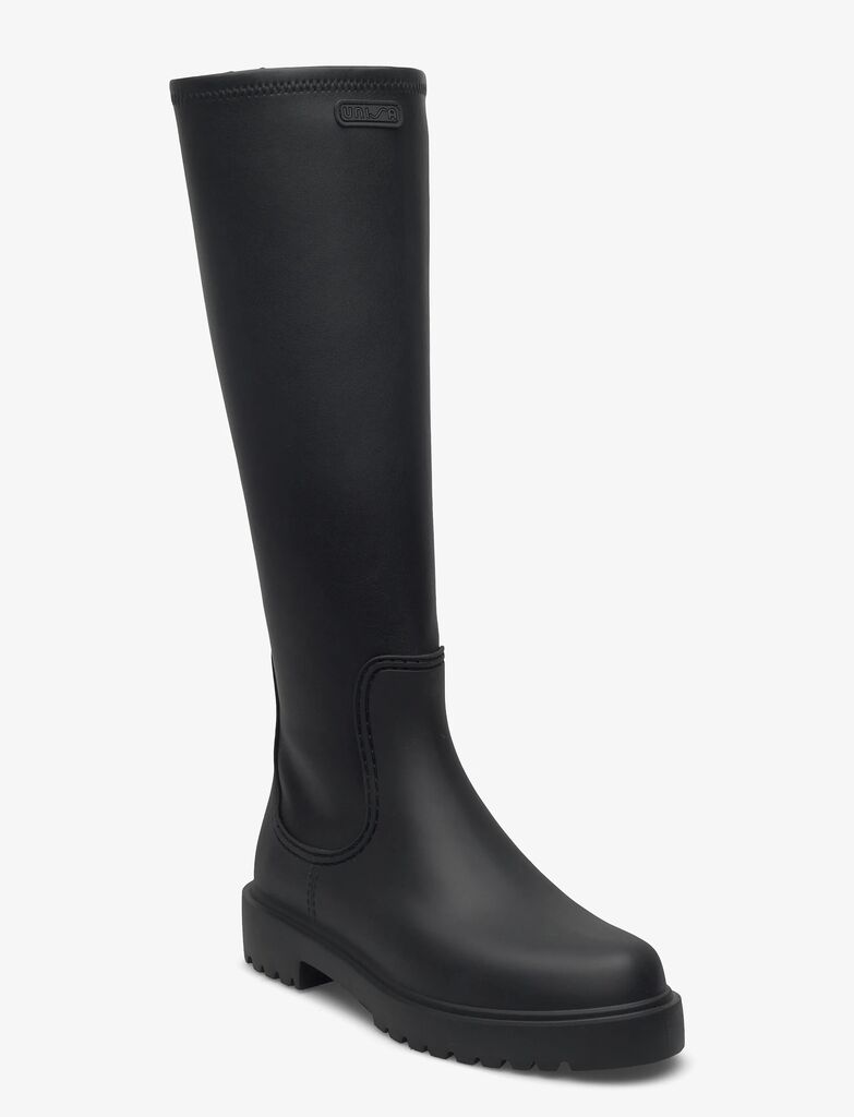 Black Tall Boot with Chunky Sole