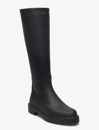 Black Tall Boot with Chunky Sole