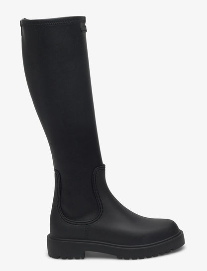 Black Tall Boot with Chunky Sole