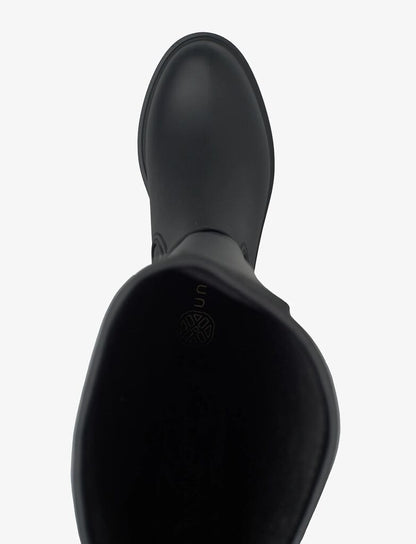 Black Tall Boot with Chunky Sole