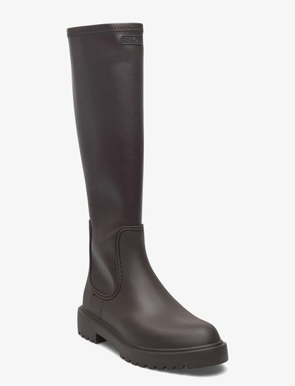 Dark Brown Tall Boots with Sturdy Sole