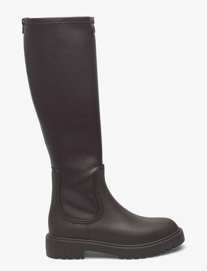 Dark Brown Tall Boots with Sturdy Sole