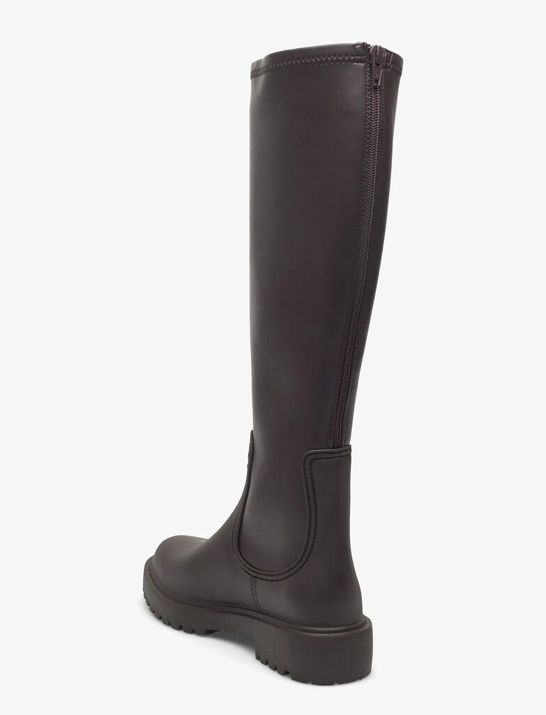 Dark Brown Tall Boots with Sturdy Sole