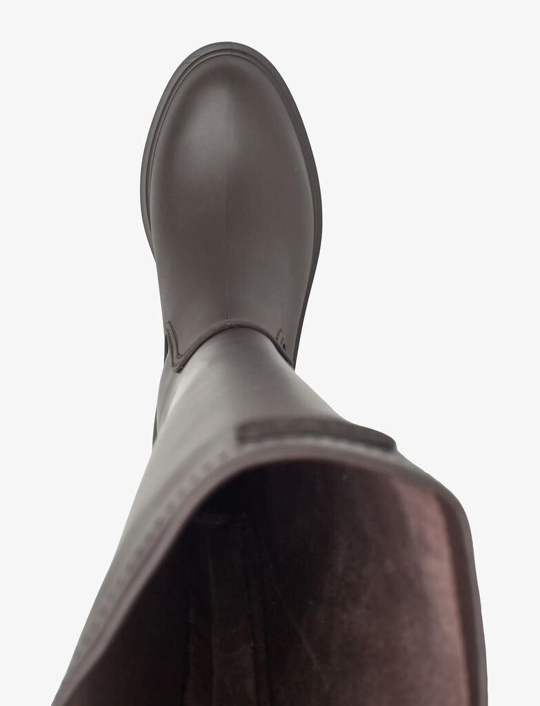 Dark Brown Tall Boots with Sturdy Sole