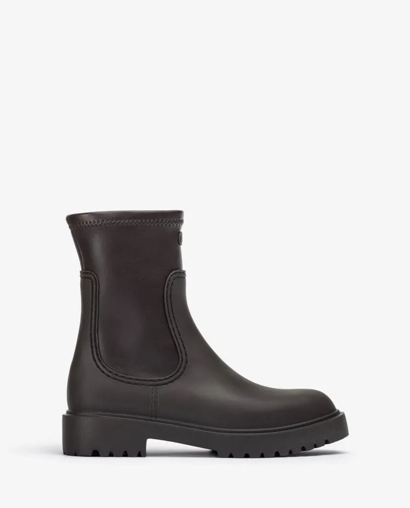 Dark Brown Waterproof Ankle Boot with Lug Sole