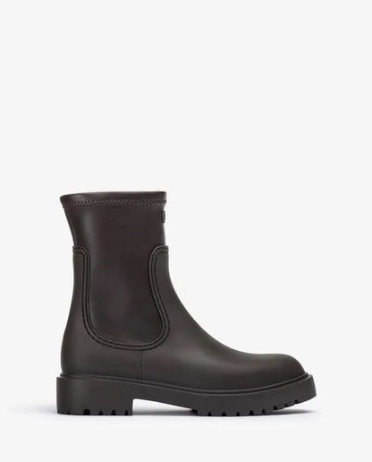 Dark Brown Waterproof Ankle Boot with Lug Sole