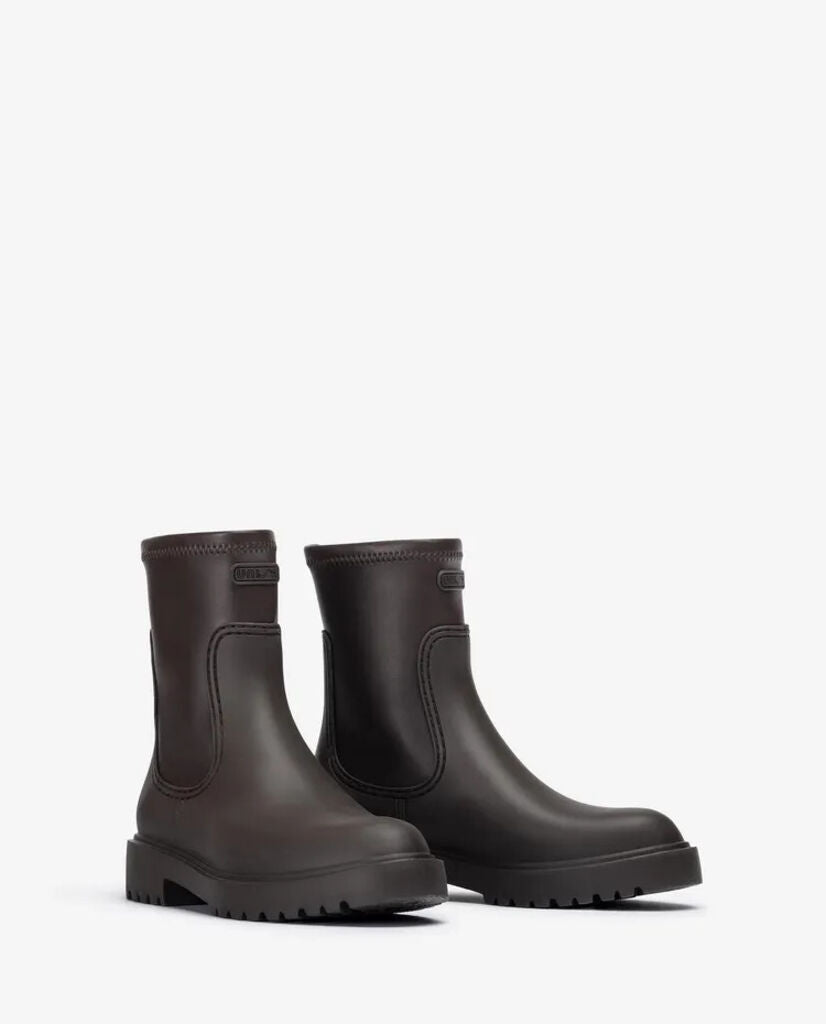 Dark Brown Waterproof Ankle Boot with Lug Sole