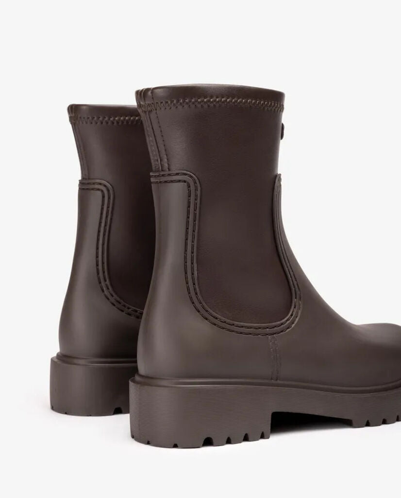 Dark Brown Waterproof Ankle Boot with Lug Sole