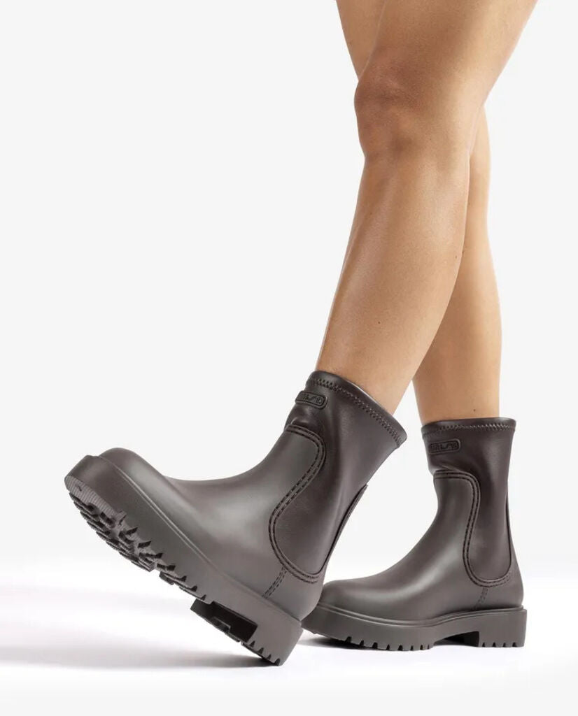 Dark Brown Waterproof Ankle Boot with Lug Sole