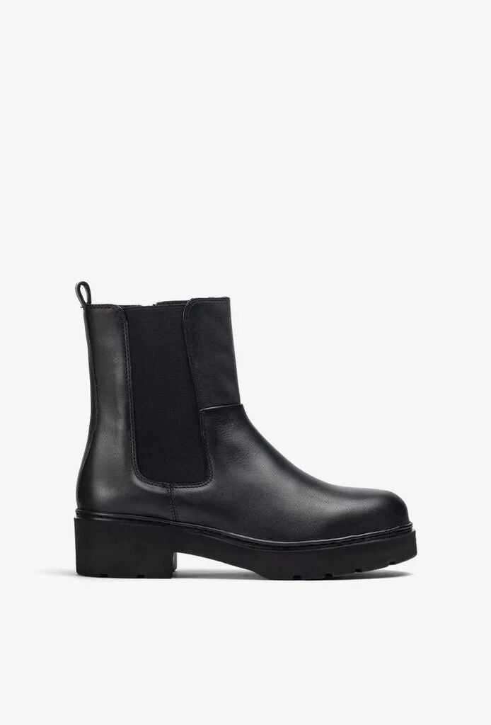Black Ankle Boots with Elastic Side Panels