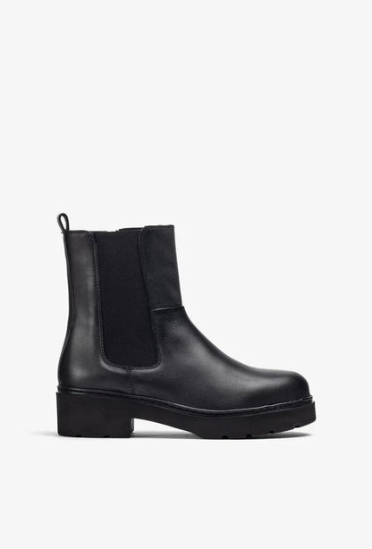 Black Ankle Boots with Elastic Side Panels