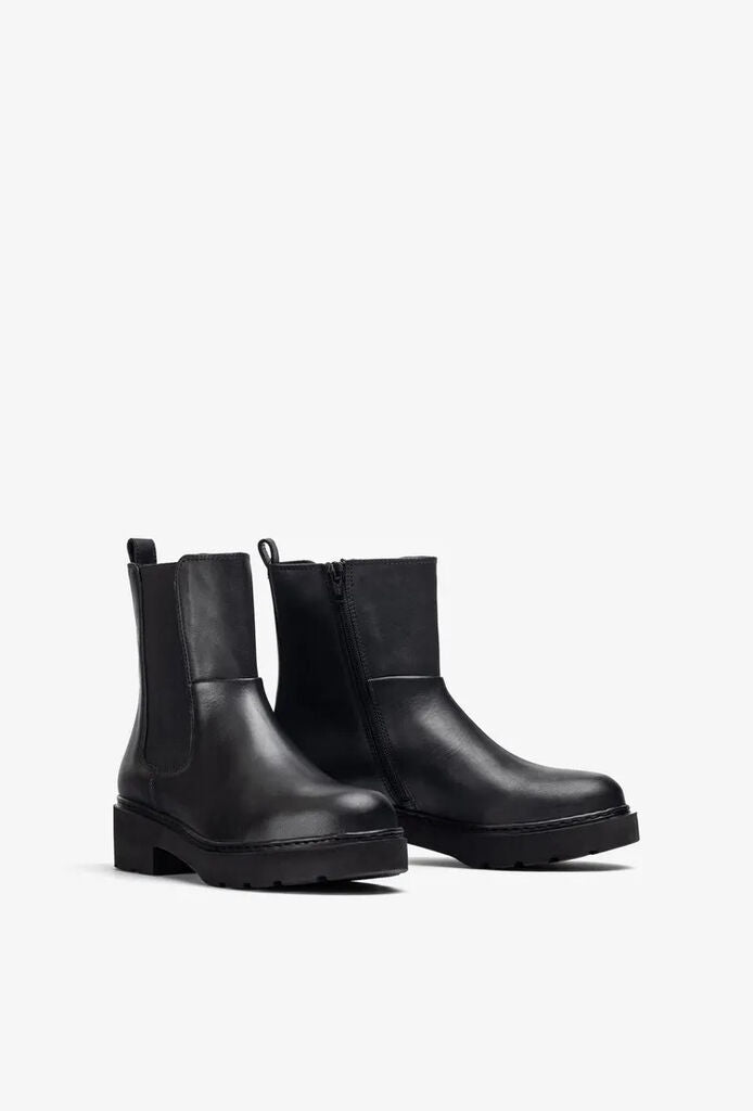 Black Ankle Boots with Elastic Side Panels