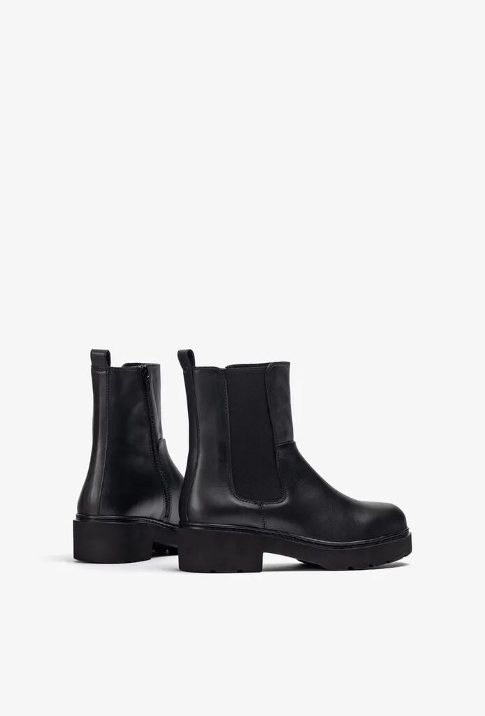 Black Ankle Boots with Elastic Side Panels