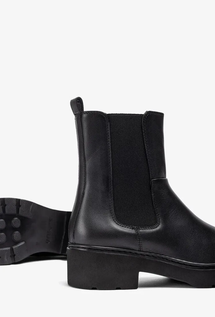 Black Ankle Boots with Elastic Side Panels