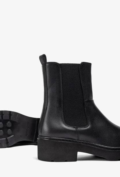 Black Ankle Boots with Elastic Side Panels