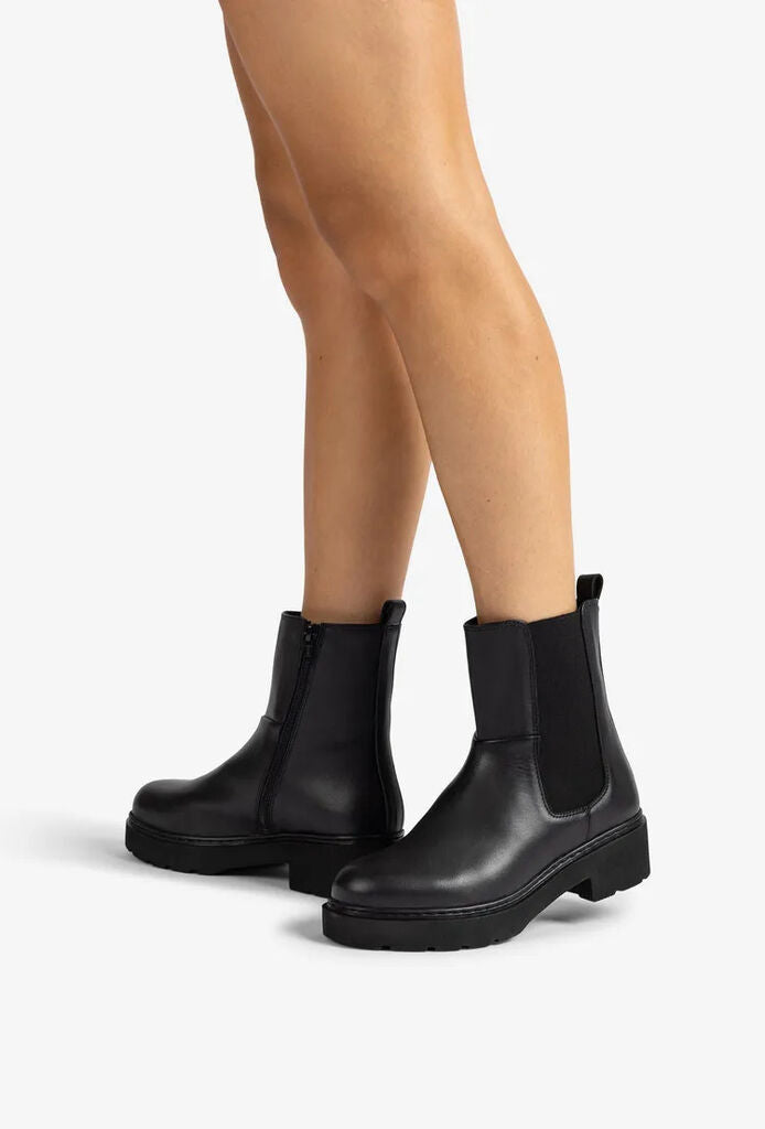 Black Ankle Boots with Elastic Side Panels