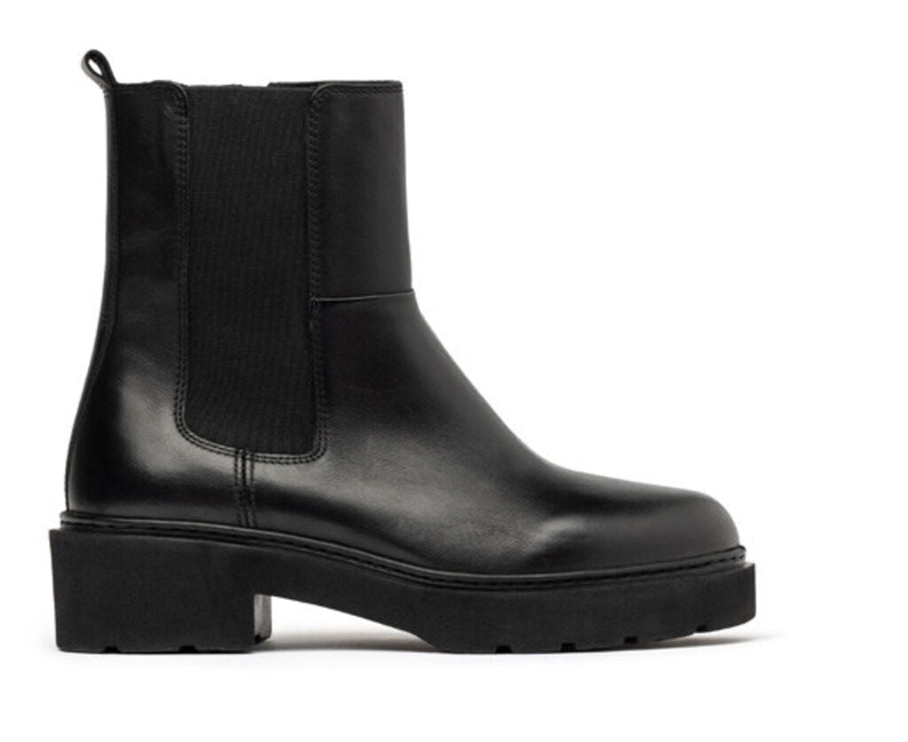 Black Ankle Boots with Elastic Side Panels