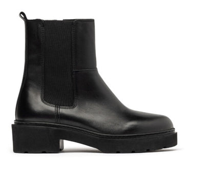 Black Ankle Boots with Elastic Side Panels