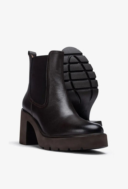 Chocolate Leather Platform Chelsea Boots