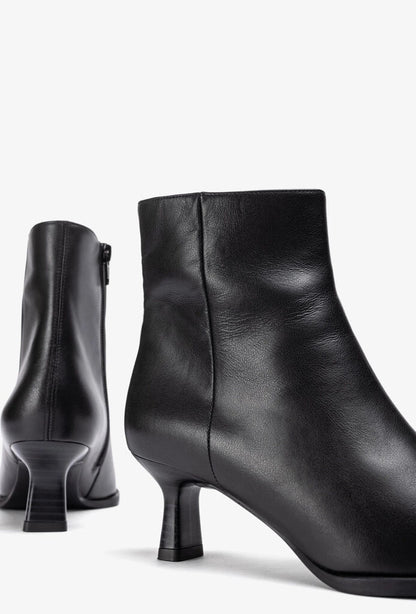 Black Ankle Boot with Sleek Kitten Heel