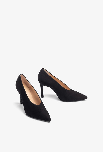 Black Pointed Toe Suede Pumps