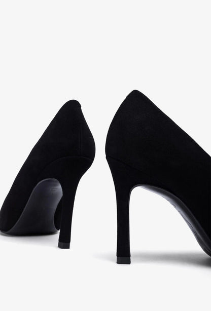 Black Pointed Toe Suede Pumps