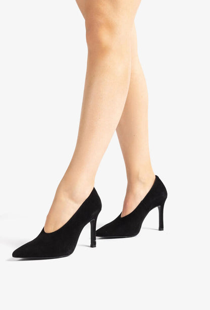 Black Pointed Toe Suede Pumps