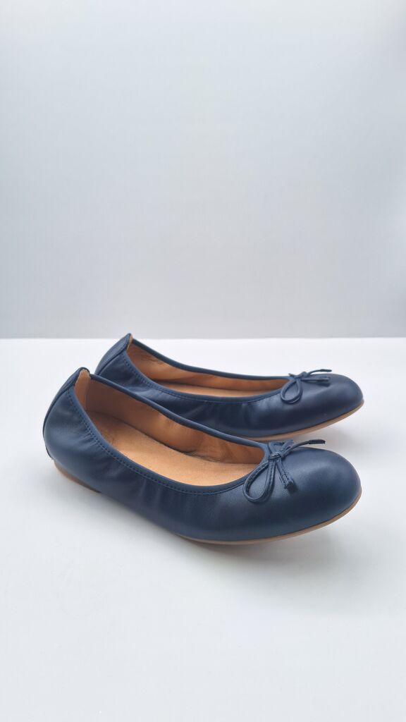 Navy Ballet Flats with Bow Detail
