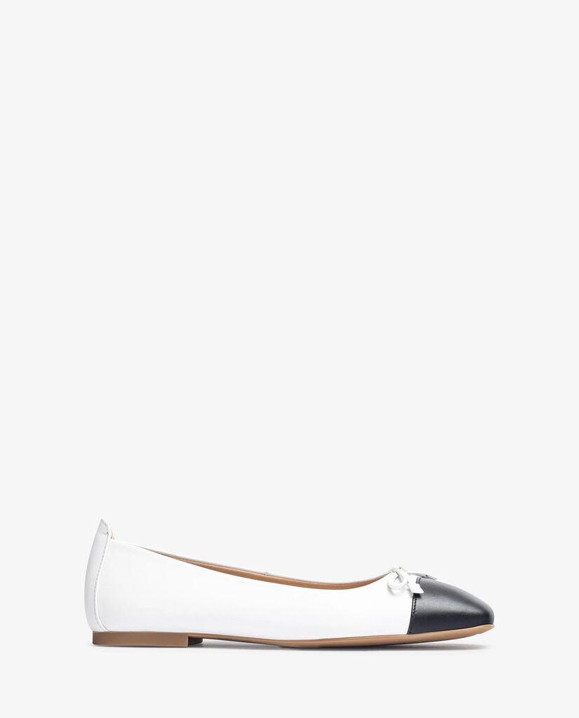 Black & White Ballet Flat with Bow Accent