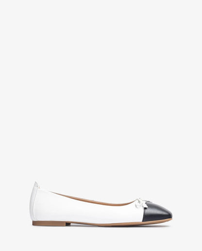 Black & White Ballet Flat with Bow Accent