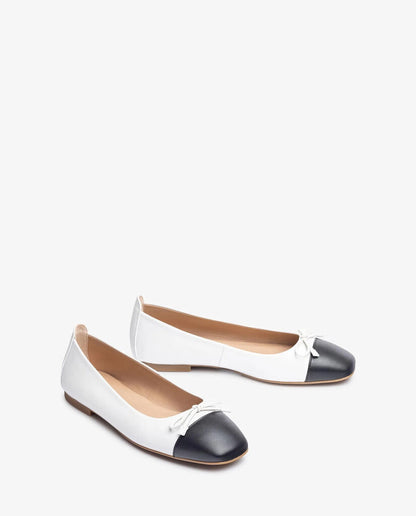 Black & White Ballet Flat with Bow Accent