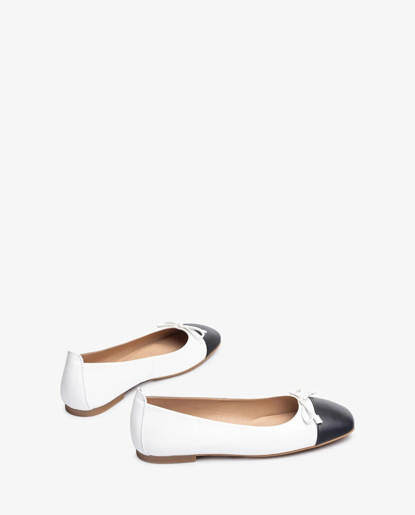 Black & White Ballet Flat with Bow Accent