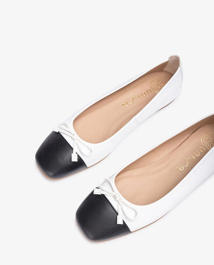 Black & White Ballet Flat with Bow Accent