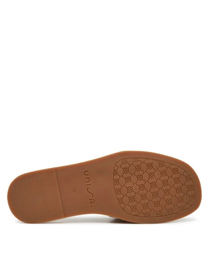 Brown Woven Slide Sandals with Flat Sole