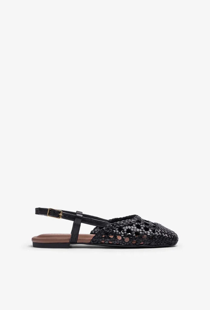 Flat Shoe Braided.Nappa BLACK