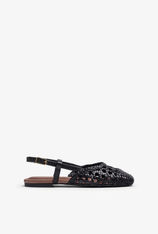 Flat Shoe Braided.Nappa BLACK