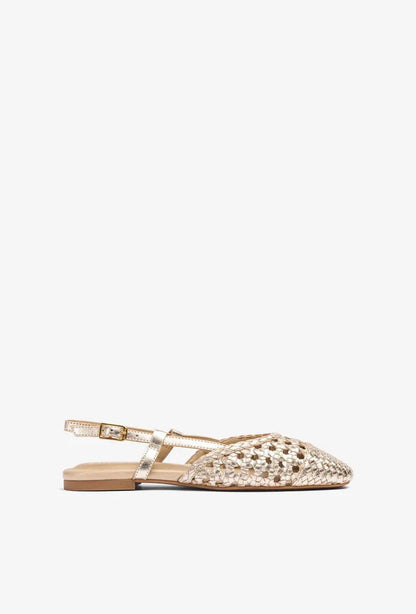 Flat Shoe Braided Laminato PLATINO