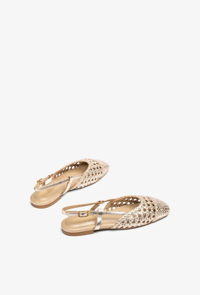 Flat Shoe Braided Laminato PLATINO