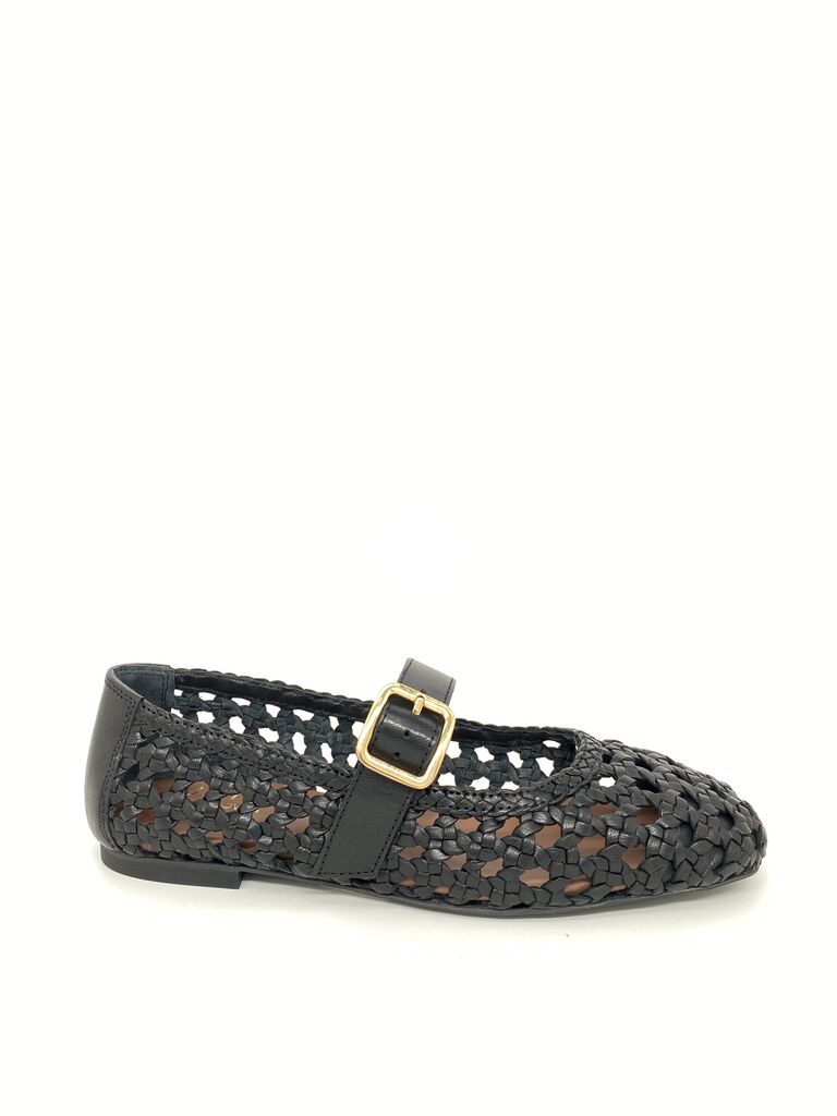 Mary Jane Shoe Braided.Nappa BLACK