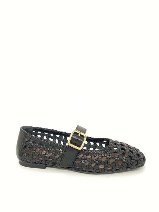 Mary Jane Shoe Braided.Nappa BLACK