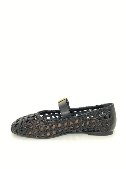 Mary Jane Shoe Braided.Nappa BLACK