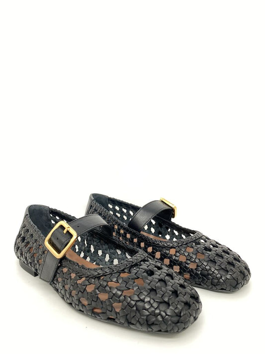 Mary Jane Shoe Braided.Nappa BLACK