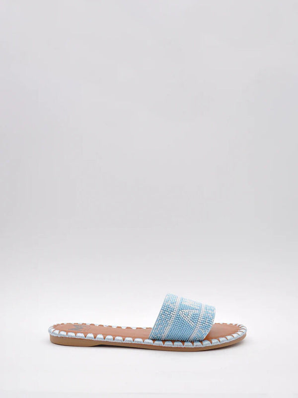Blue Woven Slide Sandals