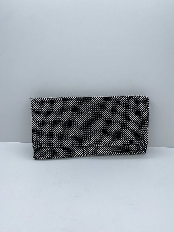 Black and White Polka Dot Clutch with Zipper Closure