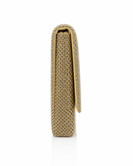 Gold Textured Evening Clutch with Sleek Design