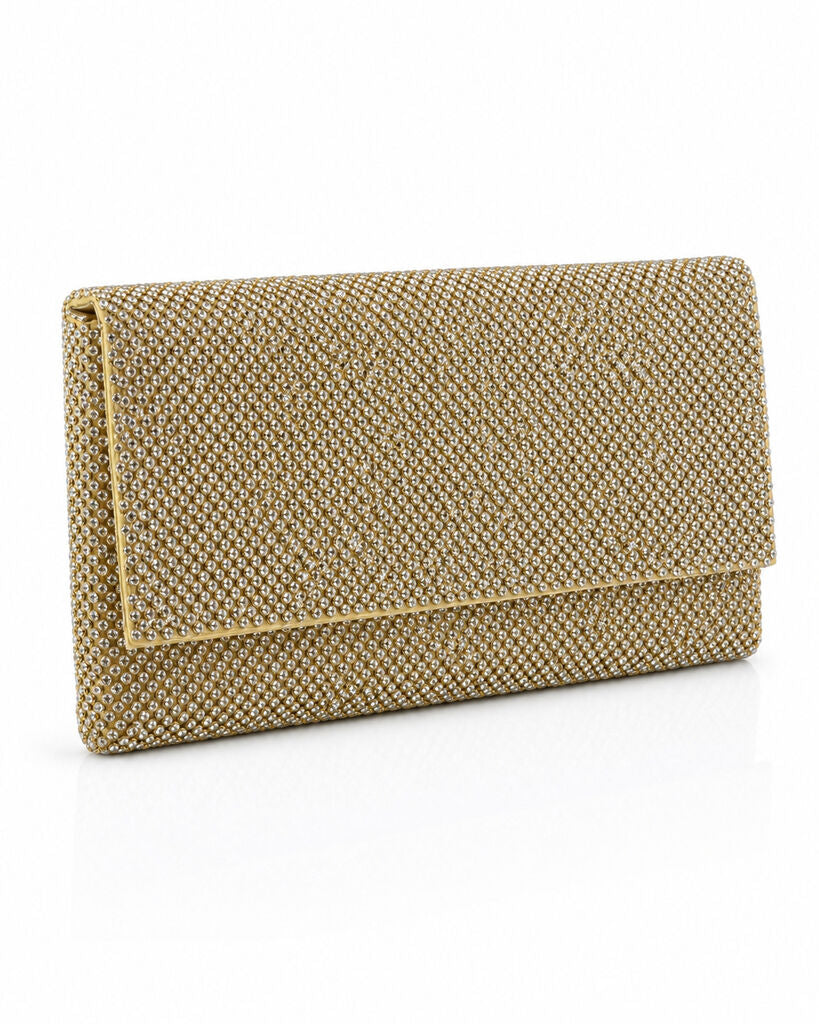 Gold Textured Evening Clutch with Sleek Design