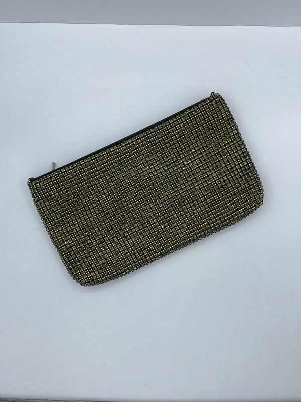 Gold Mesh Clutch with Zipper Closure