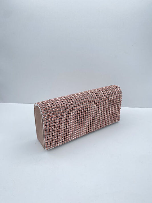 Pink Houndstooth Clutch with Structured Design